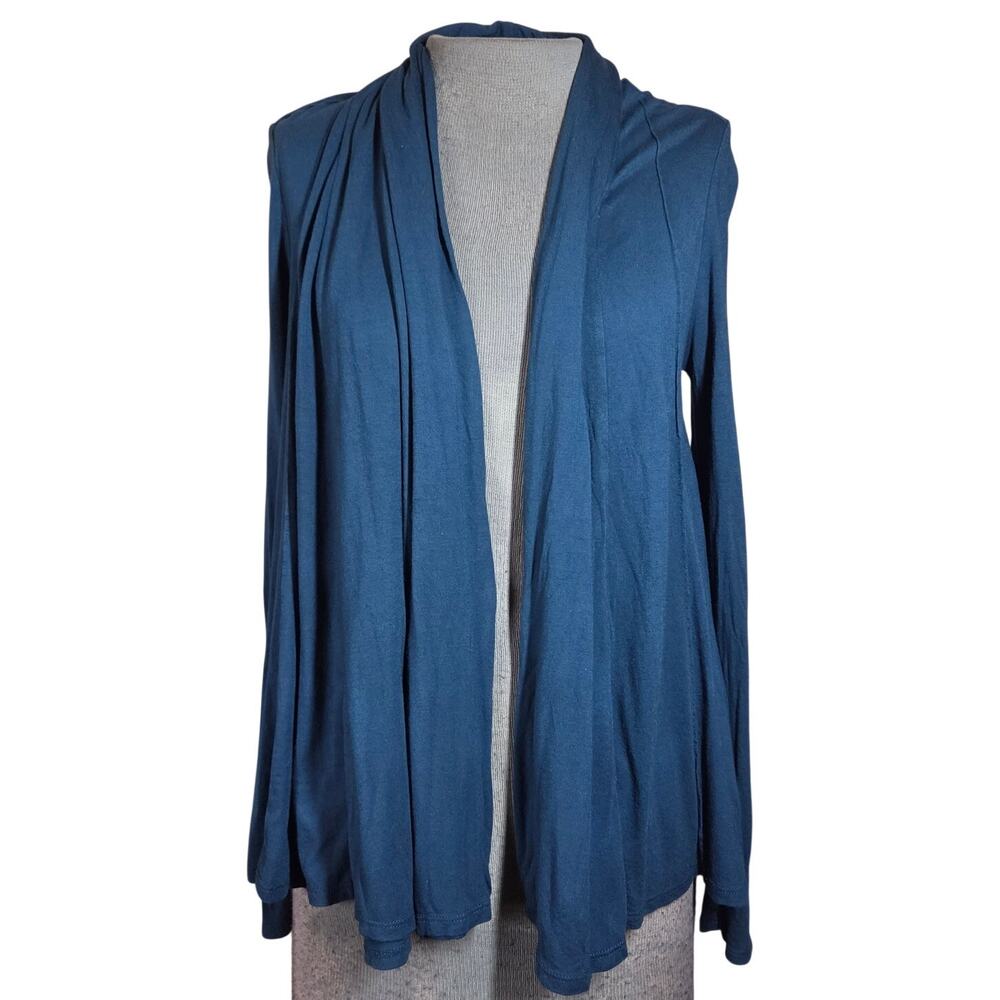 Ellen Tracy Blue Open Front Cardigan Sweater Size Small